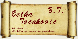 Belka Točaković vizit kartica